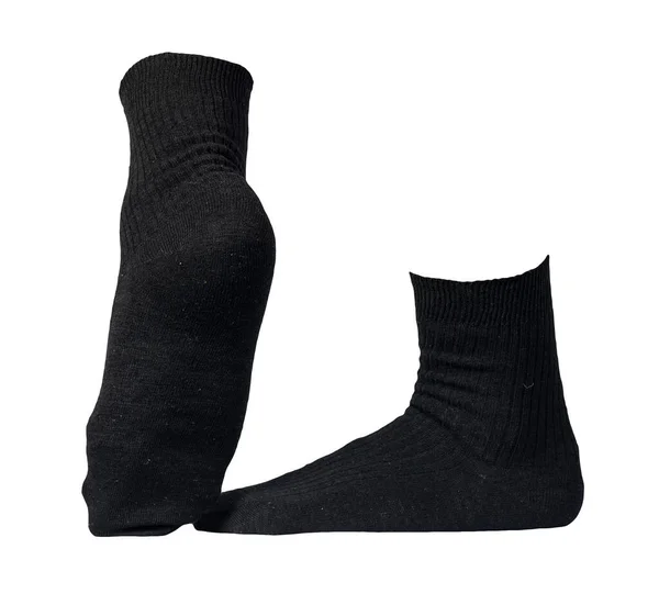 Katoenen Zwarte Sokken Geïsoleerd Een Witte Achtergrond Zomeraccessoires — Stockfoto