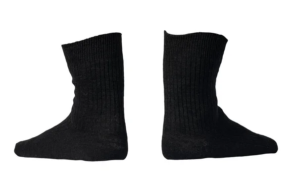 Calcetines Negros Algodón Aislados Sobre Fondo Blanco Accesorios Verano — Foto de Stock