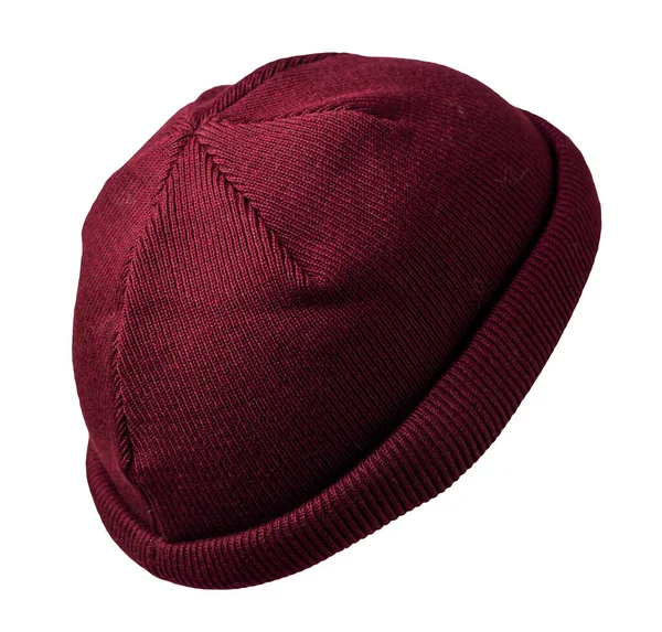 Docker Cappello Maglia Bordeaux Isolato Sfondo Bianco Cappello Rapper Alla — Foto Stock