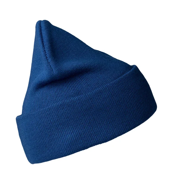 Sombrero Azul Punto Aislado Accesorio Sombrero Background Fashion Blanco Para — Foto de Stock