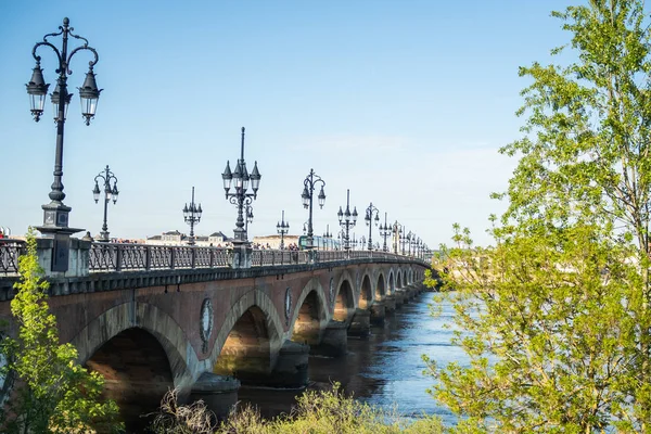 Ponte Pedra Cidade Bordéus França — Fotografia de Stock