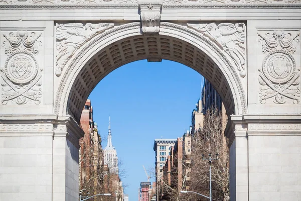 Primo piano del Washington Square Park Arch nel centro di Manhattan — Foto Stock