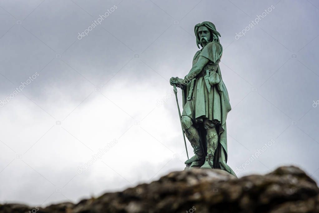 Vercingetorix, the statue of a famous Gaul warrior in Alesia who defied the Roman emperor Julius Caesar