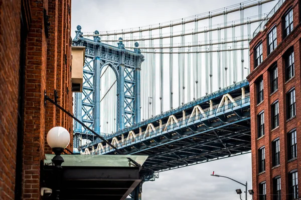 Szépművészeti fotográfia Manhattan híd Dumbo Brooklyn NYC — Stock Fotó