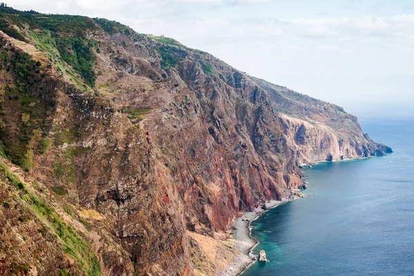 The cliff diving into the ocean at Ponta do Pargo