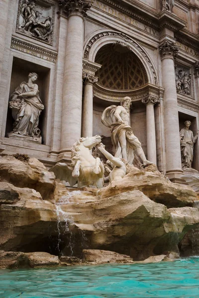 Deus Netuno Fonte Trevi Roma Itália — Fotografia de Stock