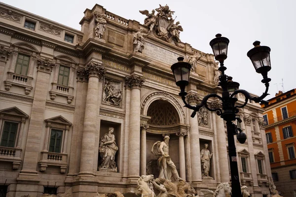 Pomnik Boga Neptuna Fontannie Trevi Rzymie Włochy — Zdjęcie stockowe