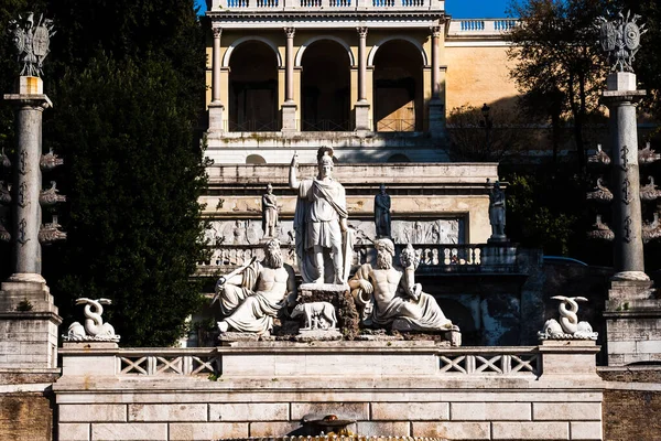 Fontana Costruzione Piazza Del Popolo Roma — Foto Stock