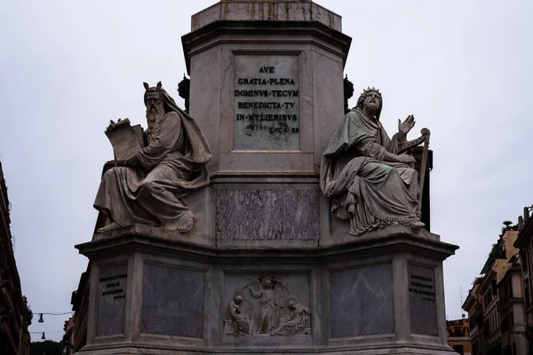 Estatuas Pie Del Pilar Plaza España Roma Italia — Foto de Stock