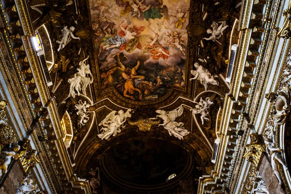 Ρώμη Ιταλια Νοεμβρίου 2017 Βαμμένη Οροφή Εκκλησίας Στη Ρώμη Ιταλία — Φωτογραφία Αρχείου