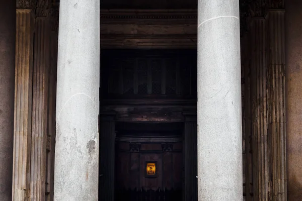 Pilares Entrada Del Panteón Roma Italia —  Fotos de Stock