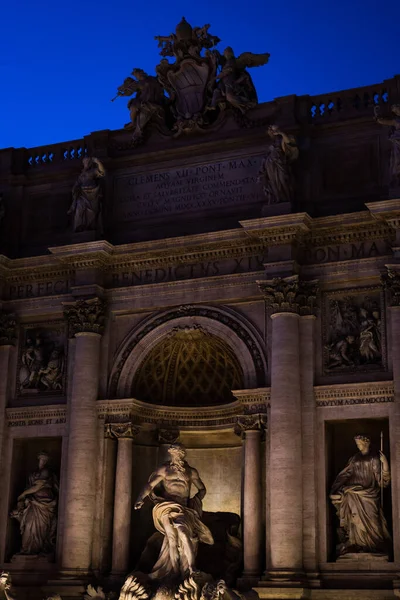 Fontana Trevi Por Noche Roma Italia —  Fotos de Stock