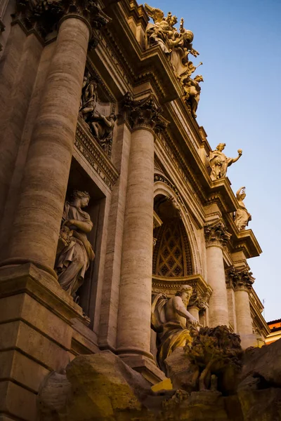 Neptune Trevi Fountain End Day Rome Italy — Stock Photo, Image