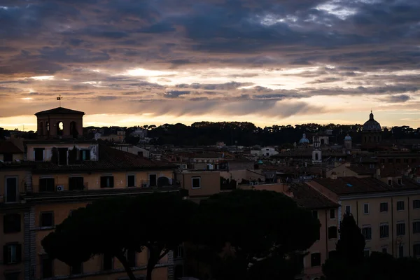Панорамный Закат Над Городом Рим Италия — стоковое фото