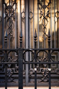 Paris 'te demir giriş kapısı döşemiş.