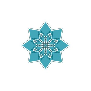 Geometrik süsleme. Vektör süs izole çiçek şekil veya dini amblem tasarımınız için