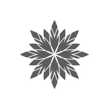 Dairesel geometrik süsleme. Vektör süs tek renkli şekil, çiçek ya da dini amblem tasarımınız için izole