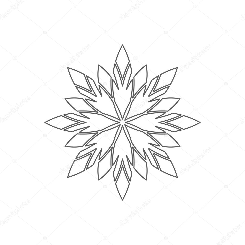 Linear geometrical ornament. Vector ornamental isolated pattern, flower or religious emblem for your design