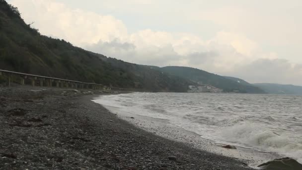 Zwarte Zee Golven Wal Zuid Kust Van Krim — Stockvideo