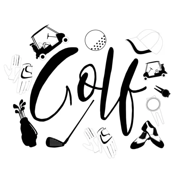 Illustration Vectorielle Golf Des Lettres Cette Illustration Est Pour Impression — Image vectorielle