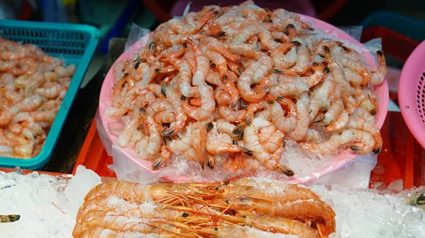 Camarones Crudos Mercado Pescado Jagalchi Busan Corea Del Sur —  Fotos de Stock