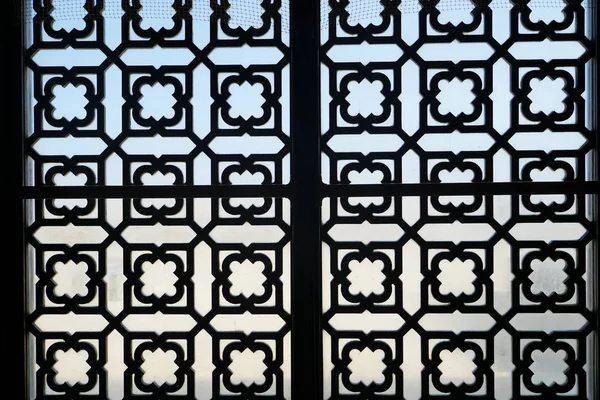 Janela Com Ornamento Interior Mesquita Hassan Casablanca Marrocos — Fotografia de Stock