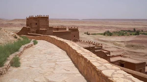 Kasbah, Ksar Ait Ben Haddou, a UNESCO World Heritage Site, is a fortified city, a group of earthen buildings surrounded by walls, the province of Ouarzazate in Morocco.