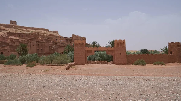 Kasbah, Ksar Ait Ben Haddou, a UNESCO World Heritage Site, is a fortified city, a group of earthen buildings surrounded by walls, the province of Ouarzazate in Morocco.