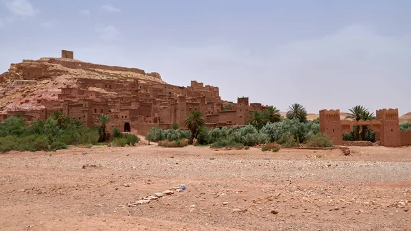 Kasbah, Ksar Ait Ben Haddou, a UNESCO World Heritage Site, is a fortified city, a group of earthen buildings surrounded by walls, the province of Ouarzazate in Morocco.