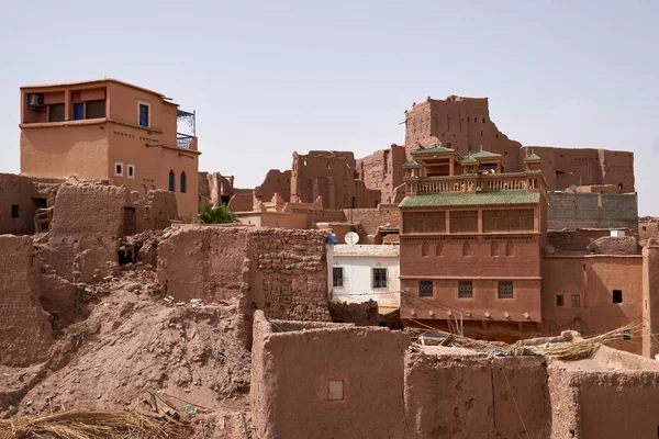 Старі Вулиці Глиняними Будинками Марокко — стокове фото