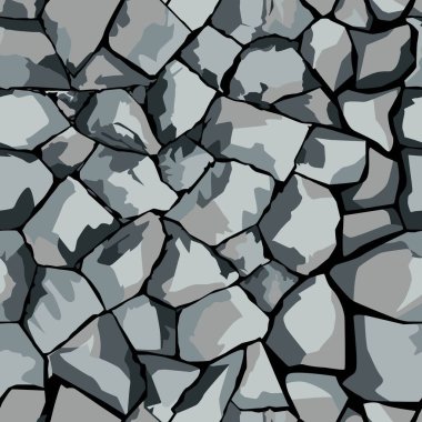 Taş duvarın kusursuz dokusu. Üzerinde gri taş duvar resmi olan vektör çizimi. Tasarımlarınız için