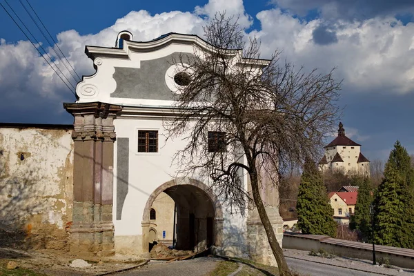 Gate Til Byen Banska Stiavnica Festning Midtslovakias Region – stockfoto