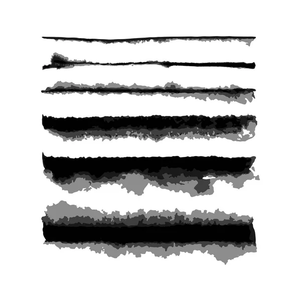 Conjunto de escovas de borda molhada de aquarela vetorial — Vetor de Stock