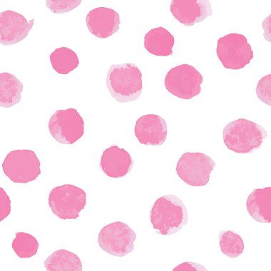 Vektör suluboya Polka Dot desen pembe beyaz
