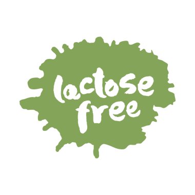 Hat laktoz ücretsiz etiket üzerinde bir leke