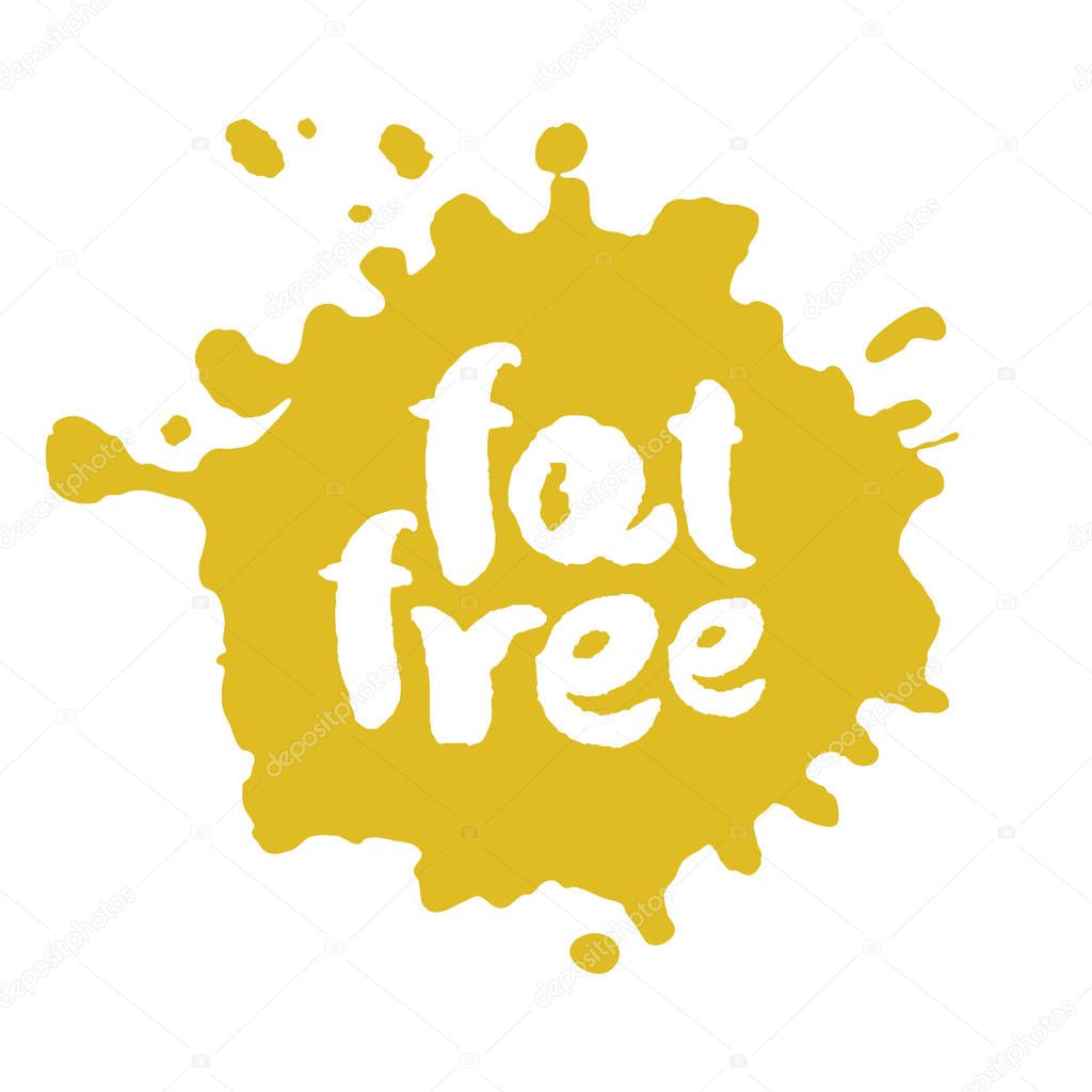 Calligraphy Fat Free Label on a Bot