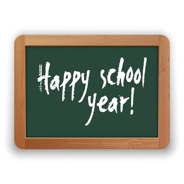 Vector Happy School Year on Green Blackboard — Stock Vector