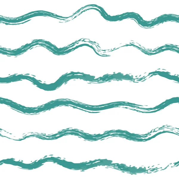 Вектор океан хвилі малюнком синій на білому — стоковий вектор