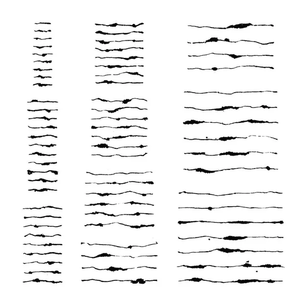 Векторный набор из семидесяти одной чернильной кисти — стоковый вектор