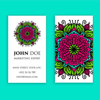 Vintage dekoratif öğeler. Kartvizit. Süs çiçek. Oryantal desen illüstrasyon. Islam, Arapça Hint Türk motifleri