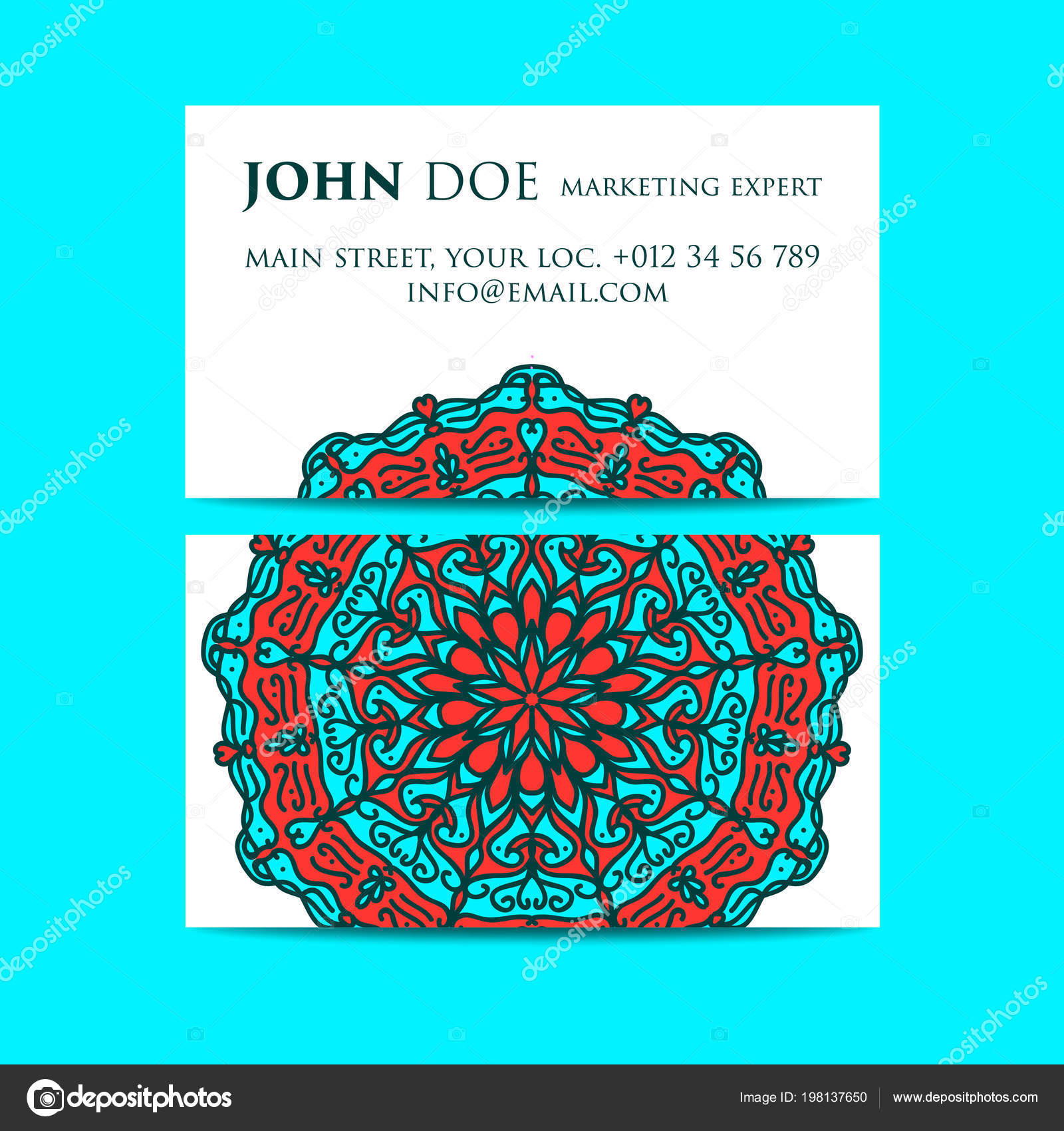 Business Cards Ornamental Floral Oriental Pattern Illustration Islam, Arabic Indian Business Cards Ornamental Floral Oriental Pattern Illustration Islam, Arabic Indian