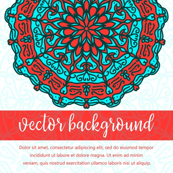 Quadratische Vorlage Einladen Vektoreinladung Mit Mandala Design Element Rundes Blütenornament — Stockvektor