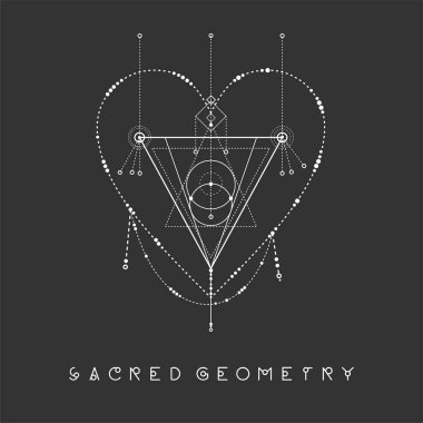 Ezoterik kutsal geometri vektör siyah arka plan üzerine