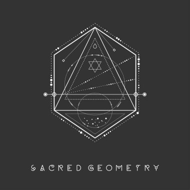 Ezoterik kutsal geometri vektör siyah arka plan üzerine