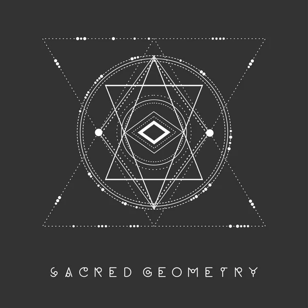 Esoteric sacred geometry vector on black background — Stock Vector