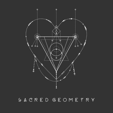 Ezoterik kutsal geometri vektör siyah arka plan üzerine