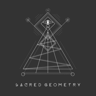 Ezoterik kutsal geometri vektör siyah