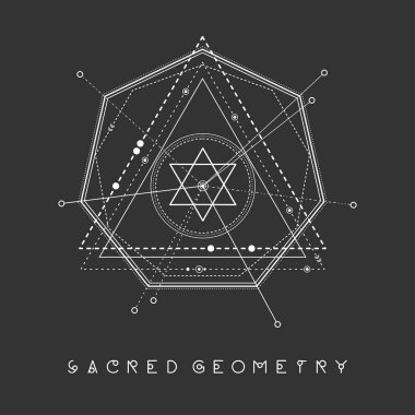 Ezoterik kutsal geometri vektör siyah arka plan üzerine
