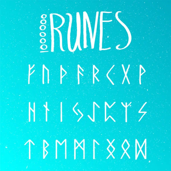 Set de runas escandinavas antiguas. Alfabeto rúnica, futhark . — Vector de stock