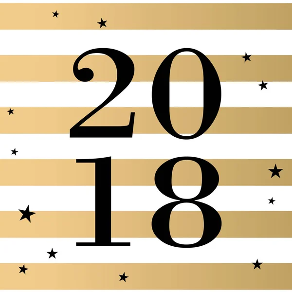 2018 Altın çizgili ve yıldız ile moda siyah vektör — Stok Vektör
